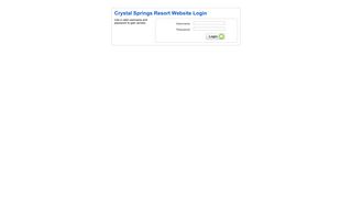 Crystal Springs Resort Website Login