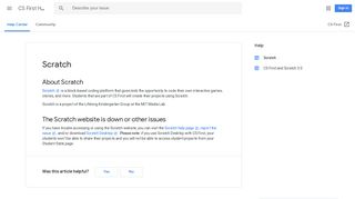 Scratch - CS First Help - Google Support