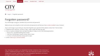 Forgotten password - Moodle - City, University of London