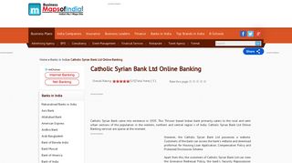 Catholic Syrian Bank (CSB) Net Banking Services