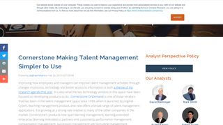 Cornerstone Making Talent Management Simpler to Use