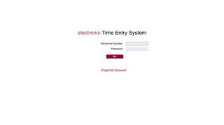 electronic-Time Entry System Personnel Number: Password: I Forgot ...