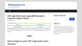 CSC Logic Auto Loans - (855) 889-0999 | Bill Payment & Account ...