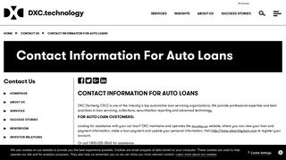Contact Information for Auto Loans | DXC Technology