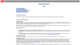 CSC Global Pass - Help