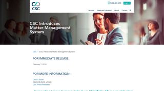 CSC Introduces Matter Management System | CSC