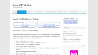 Apply for CSC Center Online - Apna CSC Online