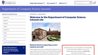 University of Liverpool - Computer Science Intranet -