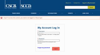 Courses - Log in | CSCB National Office