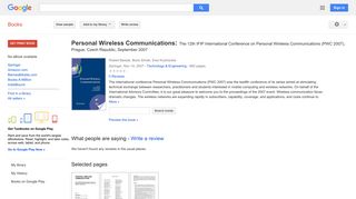 Personal Wireless Communications: The 12th IFIP International ...