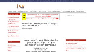Immovable Property Return for the year 2015 – cscms.nic.in – Central ...