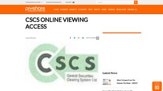 CSCS ONLINE VIEWING ACCESS - Proshare