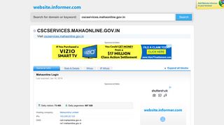 cscservices.mahaonline.gov.in at WI. Mahaonline Login