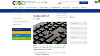 Online Account Access - The Central Depository & Settlement ...