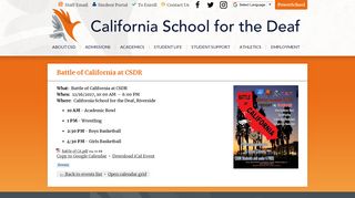 Battle of California at CSDR | California School for the Deaf