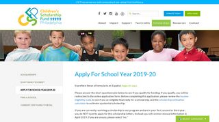 Philadelphia Scholarship Applications - Children's Scholarship Fund