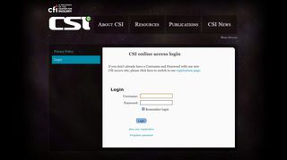 CSI Login Page - Center for Inquiry