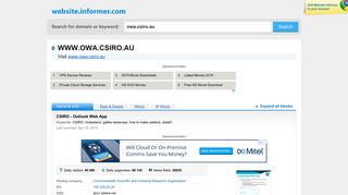 owa.csiro.au at WI. CSIRO - Outlook Web App - Website Informer