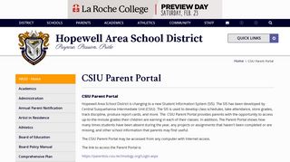 CSIU Parent Portal - Hopewell Area School District
