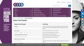 Online Card Checker - CITB