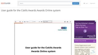 User guide for the Cskills Awards Awards Online system - PDF