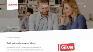 iGive Rewards Plasma Donor Loyalty Program Only From CSL Plasma