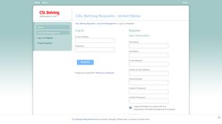 Log in - CSL Behring Requests