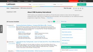 CSM Academy International Courses in Singapore - Laimoon.com