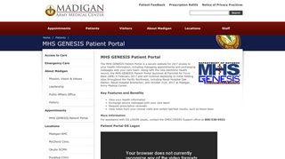 MHS GENESIS Patient Portal - Madigan Army Medical Center