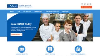 Canadian Society of Nutrition Management (CSNM), Home Page