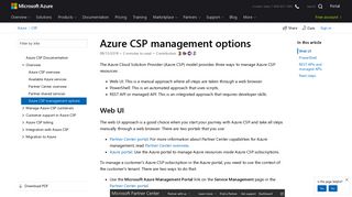 Azure CSP management options | Microsoft Docs