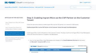 Step 3: Enabling Ingram Micro as the CSP Partner on the Customer ...