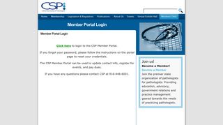 Member Portal Login - CSP