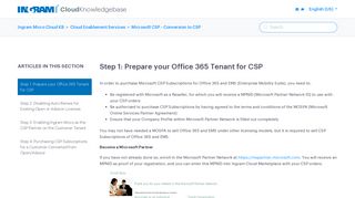 Step 1: Prepare your Office 365 Tenant for CSP - Ingram Micro Cloud KB