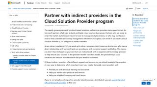 Partner with indirect providers in CSP - Partner Center | Microsoft Docs