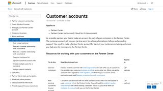 Customer accounts - Partner Center | Microsoft Docs