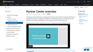 Partner Center overview for Azure CSP | Microsoft Docs