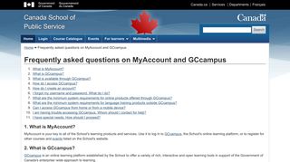 Frequently asked questions on MyAccount and GCcampus - CSPS