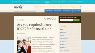 Are you required to use IDOC for financial aid? - MEFA
