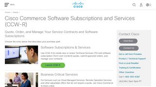 Cisco Commerce Software Subscriptions and Services (CCW-R) - Cisco