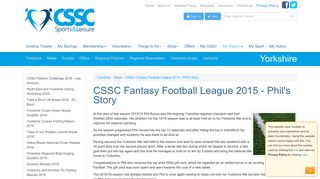CSSC Fantasy Football League 2015 - Phil's Story - CSSC Sports ...