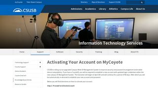 Activating Your Account on MyCoyote | CSUSB