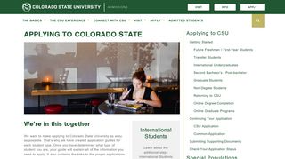 Applying to Colorado State | Admissions | Colorado State University