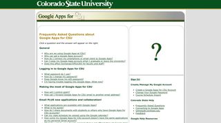 Google Apps for CSU - Google Apps for Colorado State University