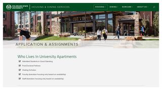 Application & Assignments - Colorado State Housing and Dining ...