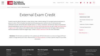 External Exam Credit | CSU