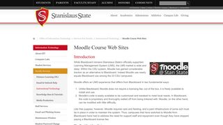 Moodle Course Web Sites | California State University Stanislaus