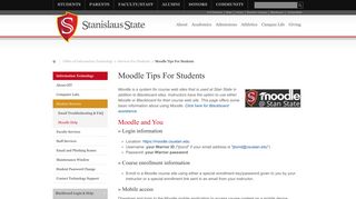 Moodle Tips For Students | California State University Stanislaus