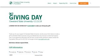 Give Today - Cleveland State University Foundation