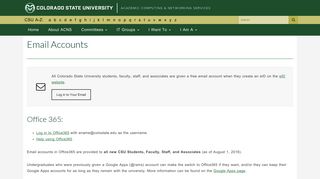 Email Accounts - ACNS - Colorado State University